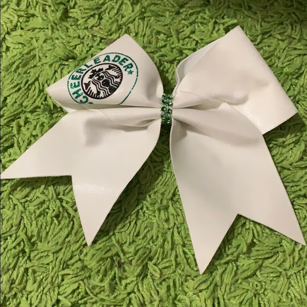 Cheerleader starbucks logo cheer bow